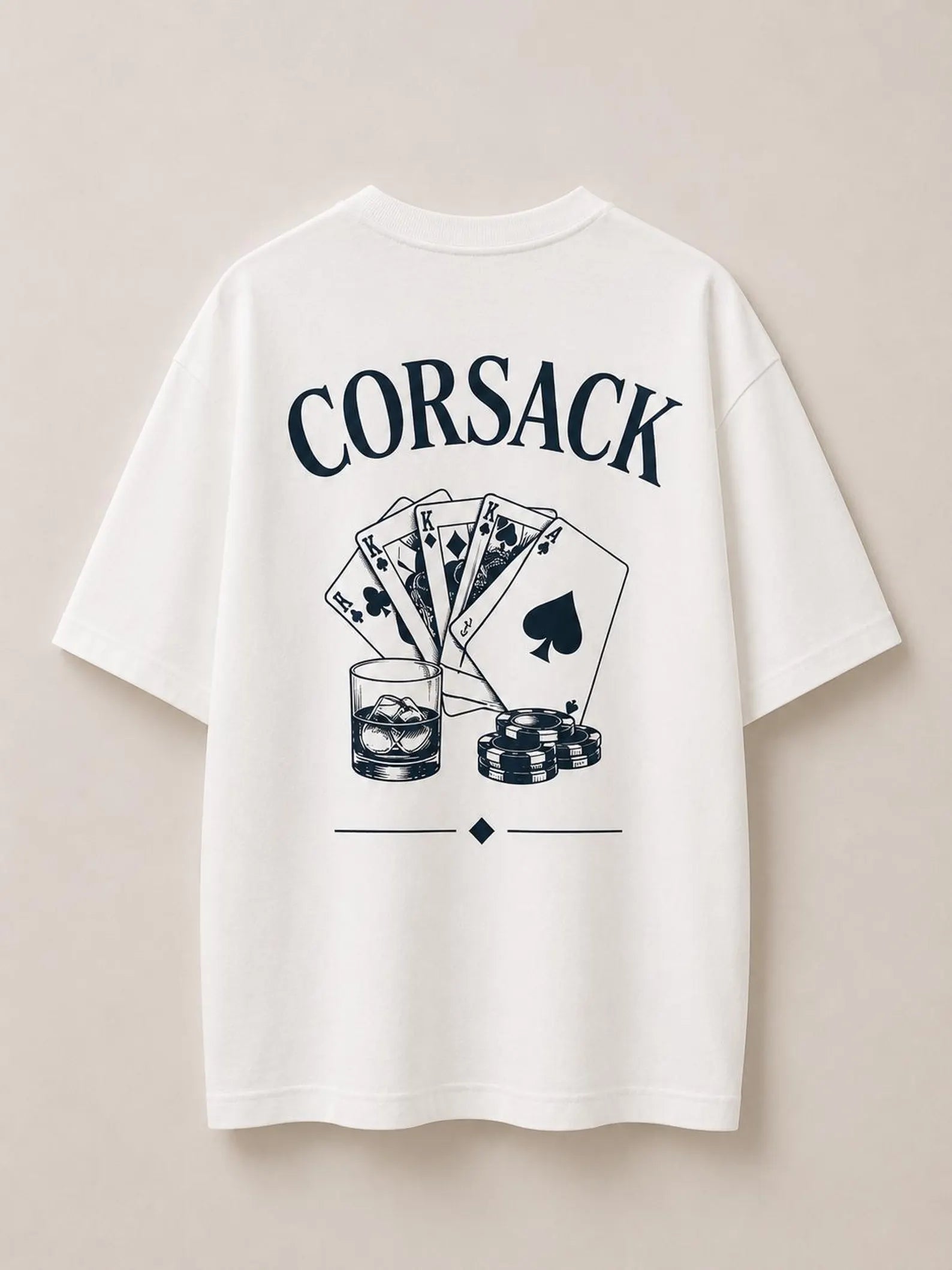 CORSACK Poker Edition Heavyweight Cotton Oversized T-Shirt: Casino Graphic Tee