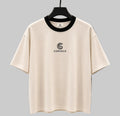 CORSACK Oversized Cotton T-Shirt with Contrast Collar & Embroidered Logo